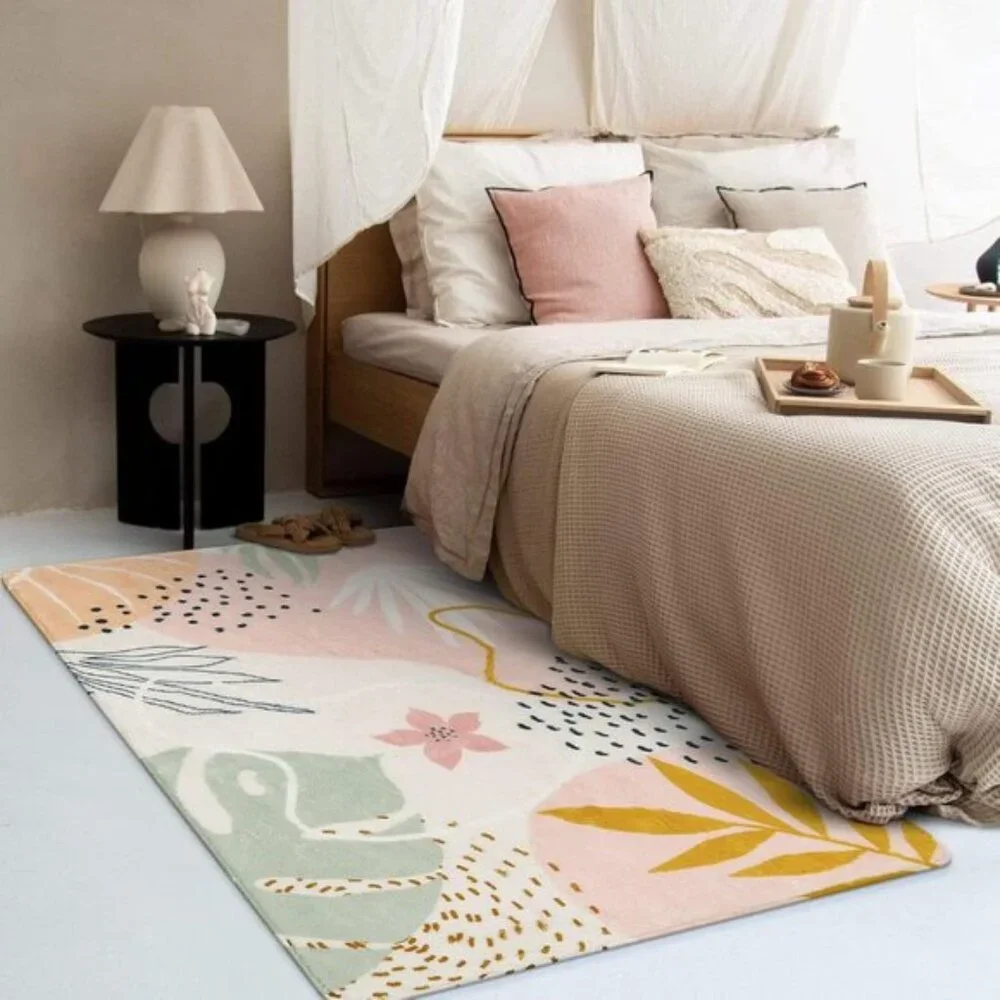 New 3x5 Pink Washable Area Rug, Soft Non-Slip Boho Carpet for Living Room & More